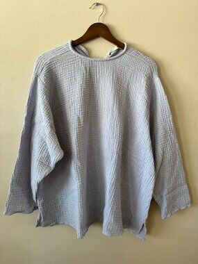 April meets October Pale Blue Cotton Gauze Women's Top, loungewear